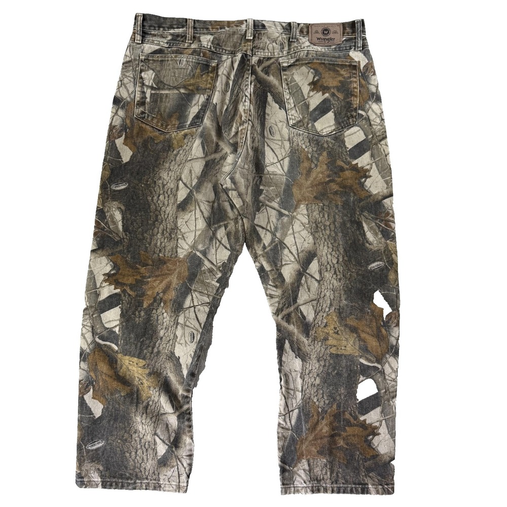 Wrangler 97GR1HD Jeans Mens 40x27 Brown Camo Straight Hunting Denim Pants